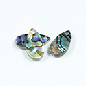 Shell Pendant - Smooth Flat Pear 20x10MM ABALONE Dyed PAUA BLUE