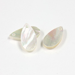 Shell Pendant - Smooth Flat Pear 20x10MM WHITE MOP