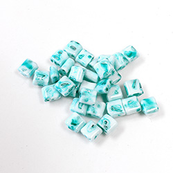 Preciosa Czech Glass 2-Hole Seed Bead - Karo 5x5MM 26258 AGATE GREEN

