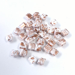 Preciosa Czech Glass 2-Hole Seed Bead - Karo 5x5MM 34403 AGATE PEACH
