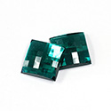 Plastic Flat Back Foiled Checkerboard Rhinestone - Square 19x19MM EMERALD