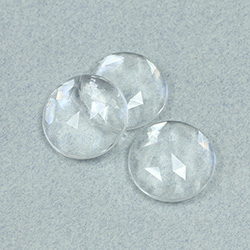 Plastic Flat Back UnFoiled Rauten Rose Rhinestone - Round 18MM CRYSTAL Clear
