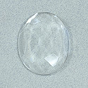 Plastic Flat Back UnFoiled Rauten Rose Rhinestone - Oval 40x30MM CRYSTAL Clear