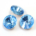 Preciosa Crystal Point Back Rivoli Foiled - 39SS AQUAMARINE