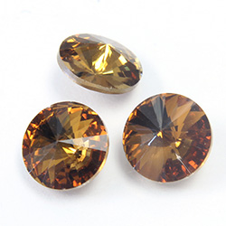 Preciosa Crystal Point Back Rivoli Foiled - 39SS CARAMEL