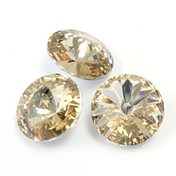 Preciosa Crystal Point Back MAXIMA Rivoli Foiled - 14MM LT COLORADO TOPAZ
