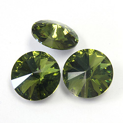 Preciosa Crystal Point Back MAXIMA Rivoli Foiled - SS47 OLIVINE