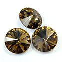 Preciosa Crystal Point Back MAXIMA Foiled Rivoli - 12MM SMOKE TOPAZ