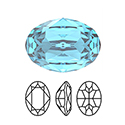 Preciosa Crystal Point Back MAXIMA Fancy Stone - Oval 14x10MM AQUA BOHEMICA