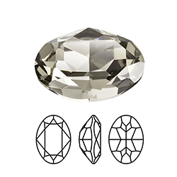 Preciosa Crystal Point Back MAXIMA Fancy Stone - Oval 08x6MM BLACK DIAMOND

