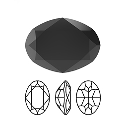 Preciosa Crystal Point Back MAXIMA Fancy Stone - Oval 14x10MM JET Unfoiled

