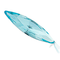 Preciosa Crystal Point Back MAXIMA Fancy Stone - Slim Navette 11x3MM AQUA BOHEMICA