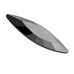Preciosa Crystal Point Back MAXIMA Fancy Stone - Slim Navette 35x9.5MM HEMATITE UNFLD