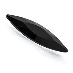 Preciosa Crystal Point Back MAXIMA Fancy Stone - Slim Navette 11x3MM JET UNFLD