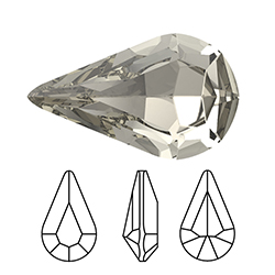 Preciosa Crystal Point Back MAXIMA Fancy Stone - Pear 10x6MM BLACK DIAMOND