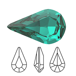 Preciosa Crystal Point Back MAXIMA Fancy Stone - Pear 13x7.8MM EMERALD