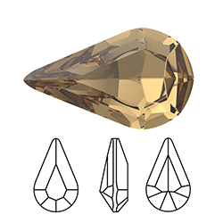 Preciosa Crystal Point Back MAXIMA Fancy Stone - Pear 08x4.8MM SMOKE TOPAZ