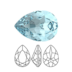 Preciosa Crystal Point Back MAXIMA Fancy Stone - Baroque Pear 06x4MM AQUA BOHEMICA