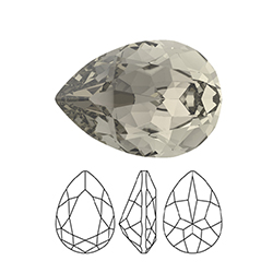 Preciosa Crystal Point Back MAXIMA Fancy Stone - Baroque Pear 18x13MM BLACK DIAMOND
