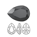 Preciosa Crystal Point Back MAXIMA Fancy Stone - Baroque Pear 06x4MM HEMATITE Unfoiled
