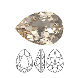 Preciosa Crystal Point Back MAXIMA Fancy Stone - Baroque Pear 18x13MM HONEY