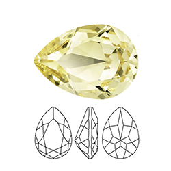 Preciosa Crystal Point Back MAXIMA Fancy Stone - Baroque Pear 14x10MM JONQUIL
