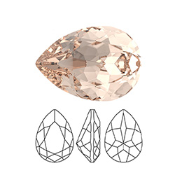 Preciosa Crystal Point Back MAXIMA Fancy Stone - Baroque Pear 18x13MM LIGHT PEACH