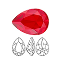Preciosa Crystal Point Back MAXIMA Fancy Stone - Baroque Pear 06x4MM LIGHT SIAM RUBY