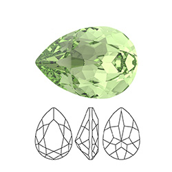 Preciosa Crystal Point Back MAXIMA Fancy Stone - Baroque Pear 08x6MM PERIDOT