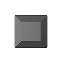 Preciosa Crystal Point Back MAXIMA Fancy Stone - Square 06MM JET HEMATITE Unfoiled
