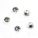 Crystal Stone in Metal Sew-On Setting - Chaton SS16 MAXIMA BLACK DIAMOND-SILVER