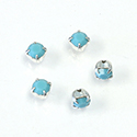 Crystal Stone in Metal Sew-On Setting - Chaton SS16 MAXIMA TURQUOISE-SILVER