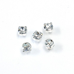 Crystal Stone in Metal Sew-On Setting - Chaton SS12 MAXIMA CRYSTAL-SILVER