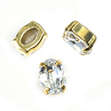 Crystal Stone in Metal Cup Setting no bottom - Oval 08x6MM MAXIMA CRYSTAL-RAW BRASS
