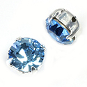 Crystal Stone in Metal Sew-On Setting - Chaton SS39MAXIMA AQUAMARINE-SILVER