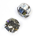 Crystal Stone in Metal Sew-On Setting - Chaton SS39MAXIMA BLACK DIAMOND-SILVER