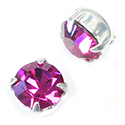 Crystal Stone in Metal Sew-On Setting - Chaton SS39MAXIMA FUCHSIA-SILVER