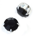 Crystal Stone in Metal Sew-On Setting - Chaton SS39MAXIMA JET-SILVER