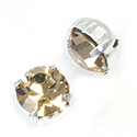Crystal Stone in Metal Sew-On Setting - Chaton SS39MAXIMA LT COL TOPAZ-SILVER