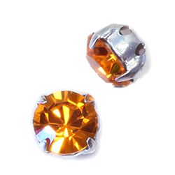Crystal Stone in Metal Sew-On Setting - Chaton SS39 MAXIMA SUN-SILVER