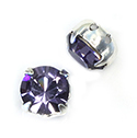 Crystal Stone in Metal Sew-On Setting - Chaton SS39 MAXIMA TANZANITE-SILVER