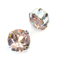 Crystal Stone in Metal Sew-On Setting - Chaton SS39 MAXIMA VINTAGE ROSE-SILVER