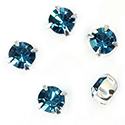Crystal Stone in Metal Sew-On Setting - Chaton SS29 MAXIMA INDICOLITE-SILVER