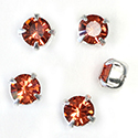 Crystal Stone in Metal Sew-On Setting - Chaton SS29 MAXIMA PADPARADSCHA-SILVER