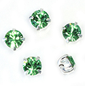 Crystal Stone in Metal Sew-On Setting - Chaton SS29 MAXIMA PERIDOT-SILVER