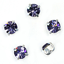 Crystal Stone in Metal Sew-On Setting - Chaton SS29 MAXIMA TANZANITE-SILVER