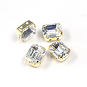 Crystal Stone in Metal Sew-On Setting - Cushion Octagon 10x8MM MAXIMA CRYSTAL-RAW BRASS