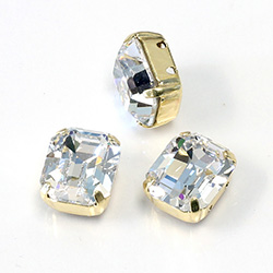Crystal Stone in Metal Sew-On Setting - Cushion Octagon 12x10MM MAXIMA CRYSTAL-GOLD