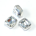 Crystal Stone in Metal Sew-On Setting - Cushion Octagon 12x10MM MAXIMA CRYSTAL-SILVER