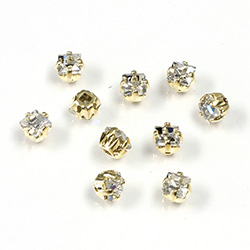 Crystal Stone in Metal Sew-On Setting - Square 04x4MM MAXIMA CRYSTAL-RAW